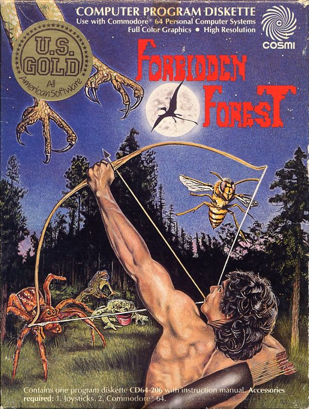 Forbidden Forest box art for Commodore 64